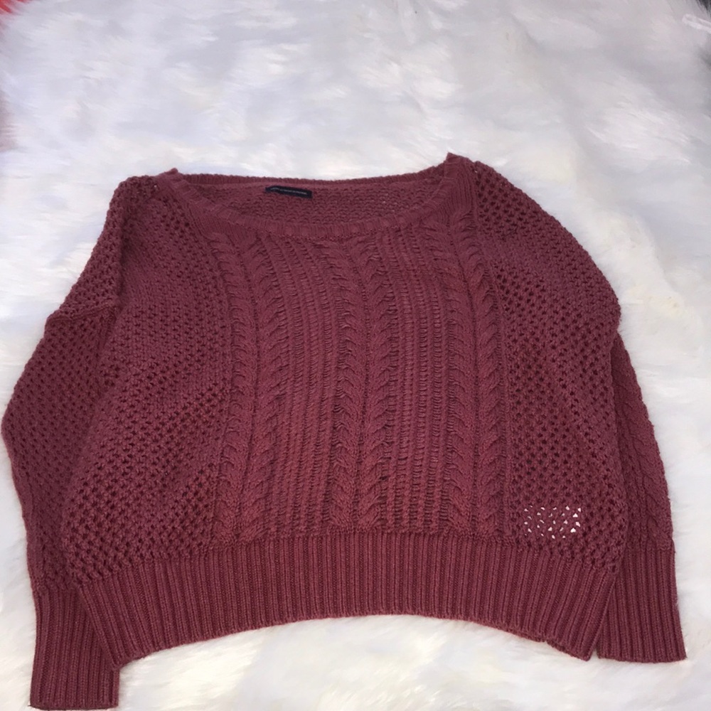 Burgundy Waffle Knit Sweater🍓